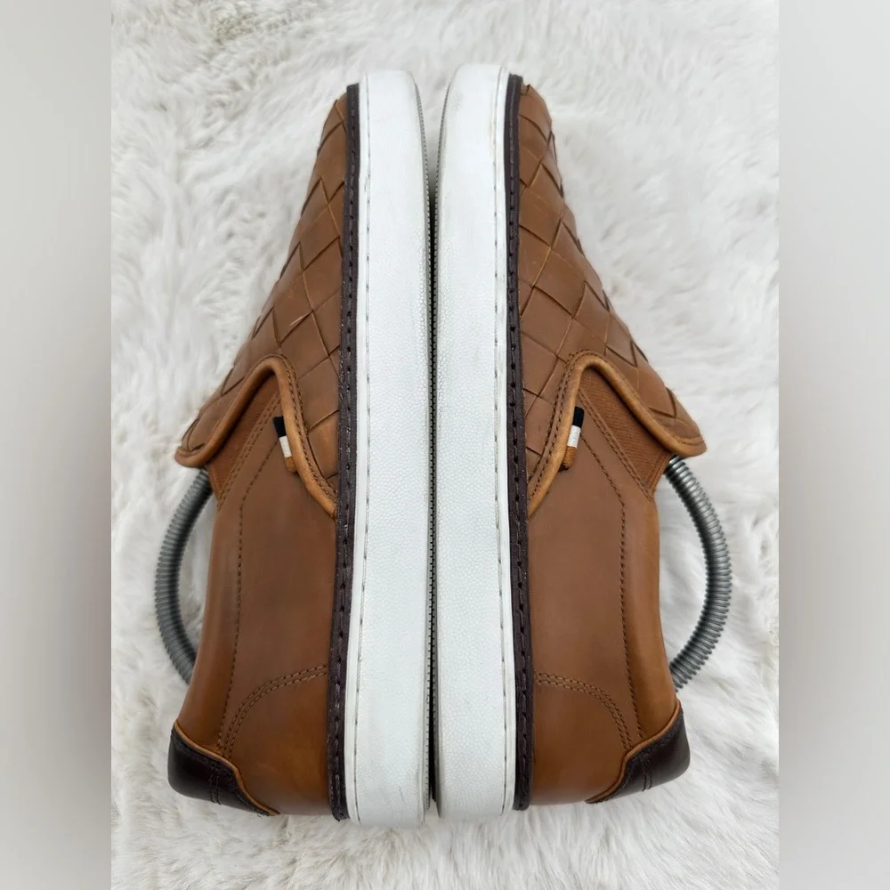Allen Edmonds Mens Alpha Woven Lugg Brown Leather‎ White Sole Shoe Size 9